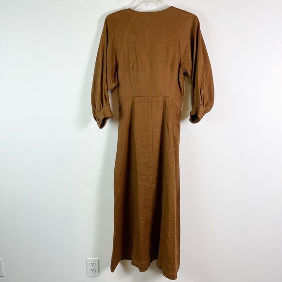 Nicholas NWOT Asilah Tie-Front Cutout Linen Dress Size 4 - Picture 6 of 10